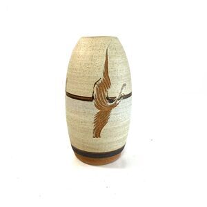 Vintage Steve Rogers Handcrafted Stoneware Pottery Vase Earthy Signed & Dated US